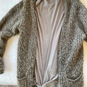 Velvet Knit Open Sweater